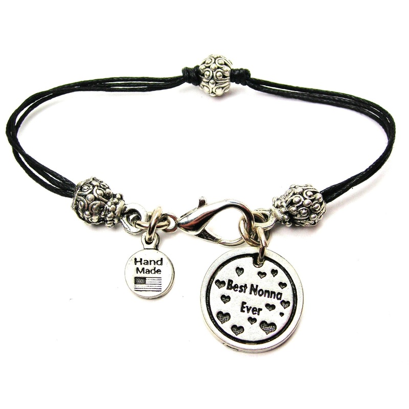 Best Nonna Ever Beaded Black Cord Bracelet