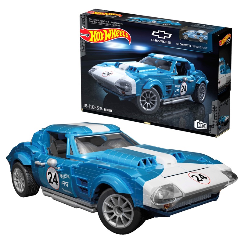 MEGA Hot Wheels ’63 Corvette Grand Sport Race Car Building Kit