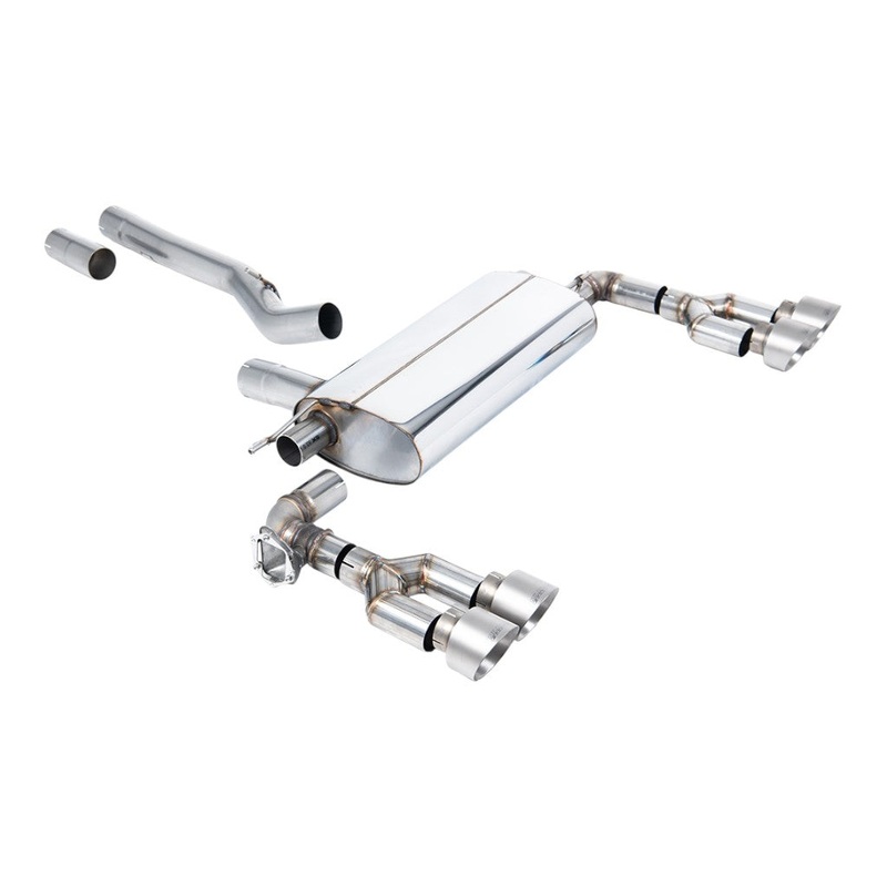 MILLTEK SSXBM1246 Filter-Back Exhaust, 3″ (Titanium GT-100 Trims) for BMW M135i xDrive (F40) OPF/GPF