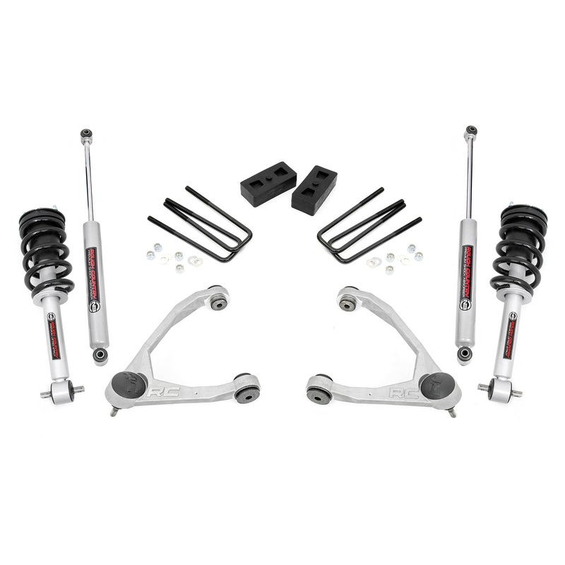 Rough Country 3.5″ Lift Kit Cast Steel N3 Strut For Chevy GMC 1500 14-16