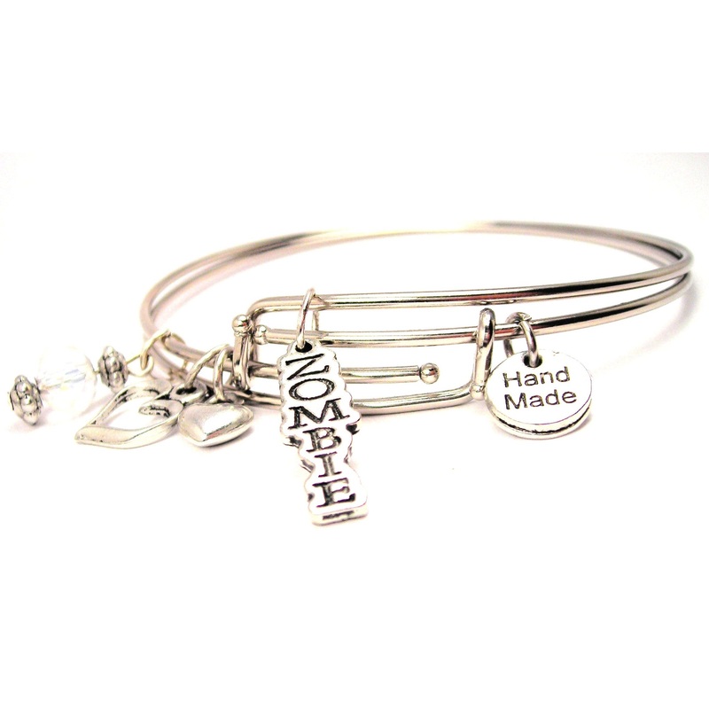 Zombie Going Down Expandable Bangle Bracelet Set Aqua Blue