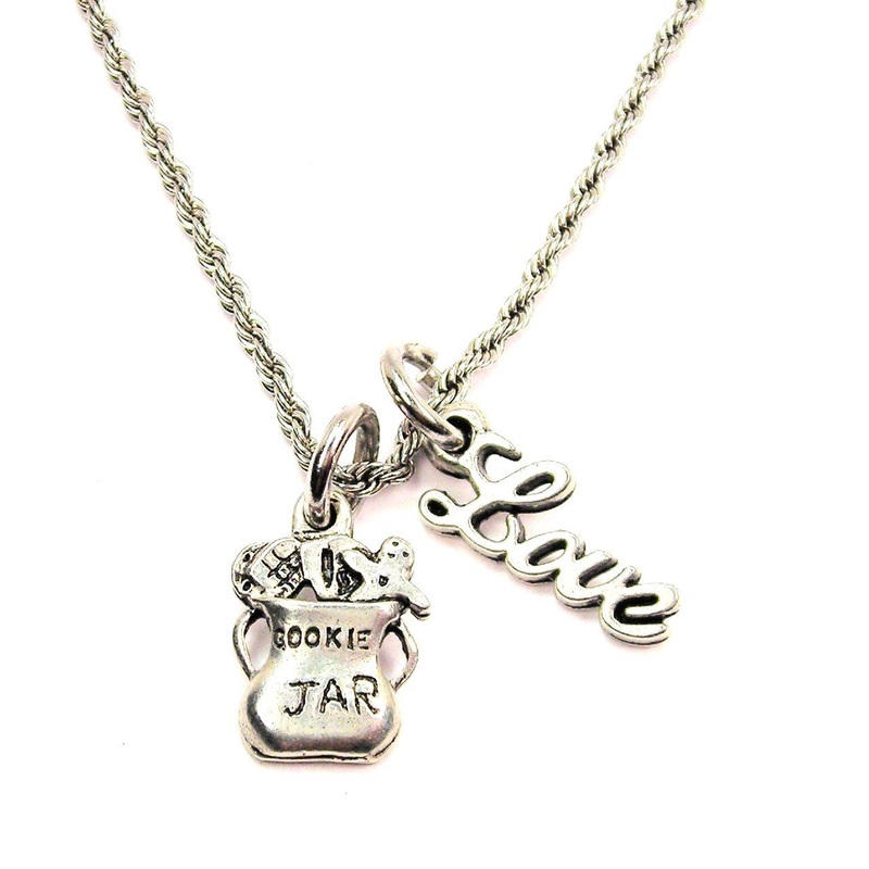 Cookie Jar 20″ Chain Necklace With Cursive Love Accent