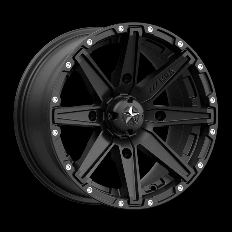 14X7 MSA Offroad Wheels Clutch Satin Black Wheel/Rim 4×156 ET10