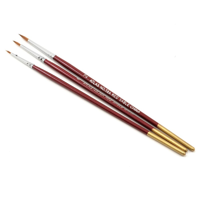 Atlas Brush Red Sable Brush Set 5/0-0-2 (3)