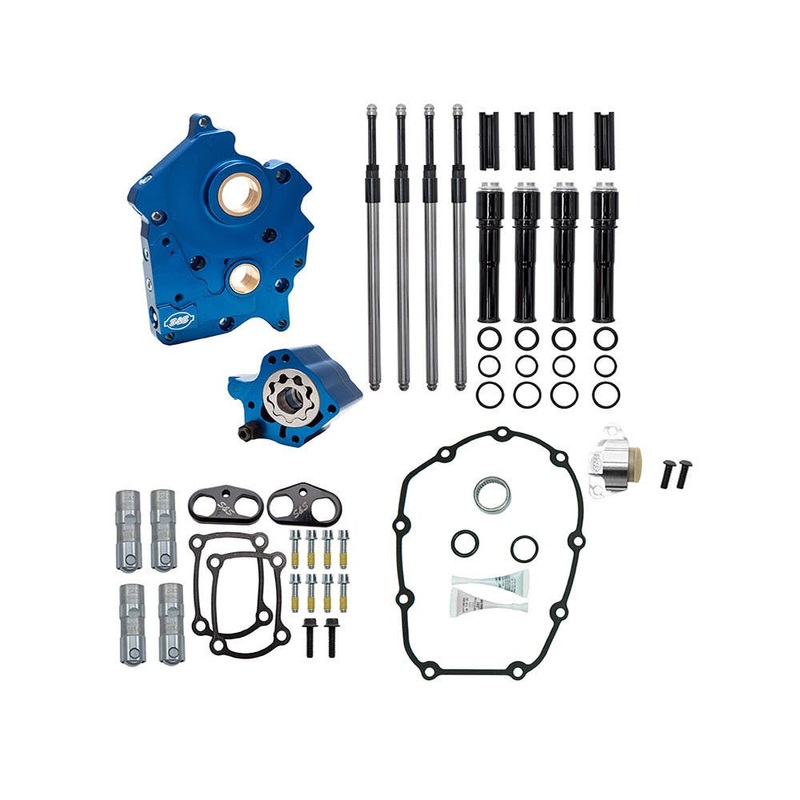 Cam Chest Kit with Chrome Pushrod Kit, No Cam – Suits Chain Drive Camshaft. Fits Touring 2017up & Softail 2018up with Oil Cooled Engines.