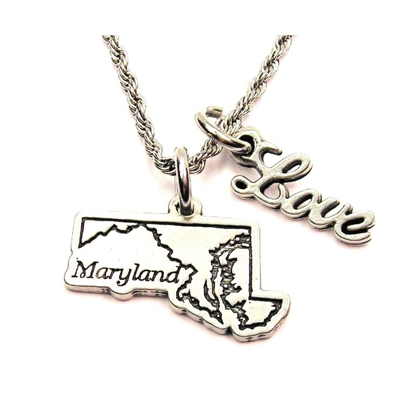 Maryland 20″ Chain Necklace With Cursive Love Accent