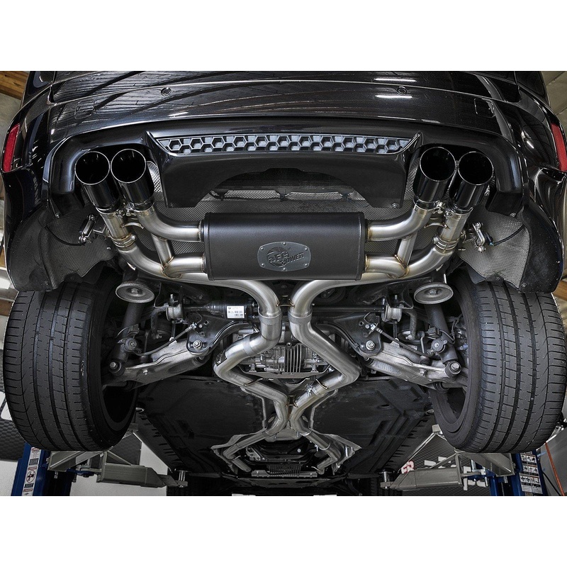 aFe MACH Force-Xp 3.5in. 304 SS C/B Exhaust System BMW X5 M (F85) / X6 M (F86) 15-19 V8-4.4L (tt) S63- Black Tip