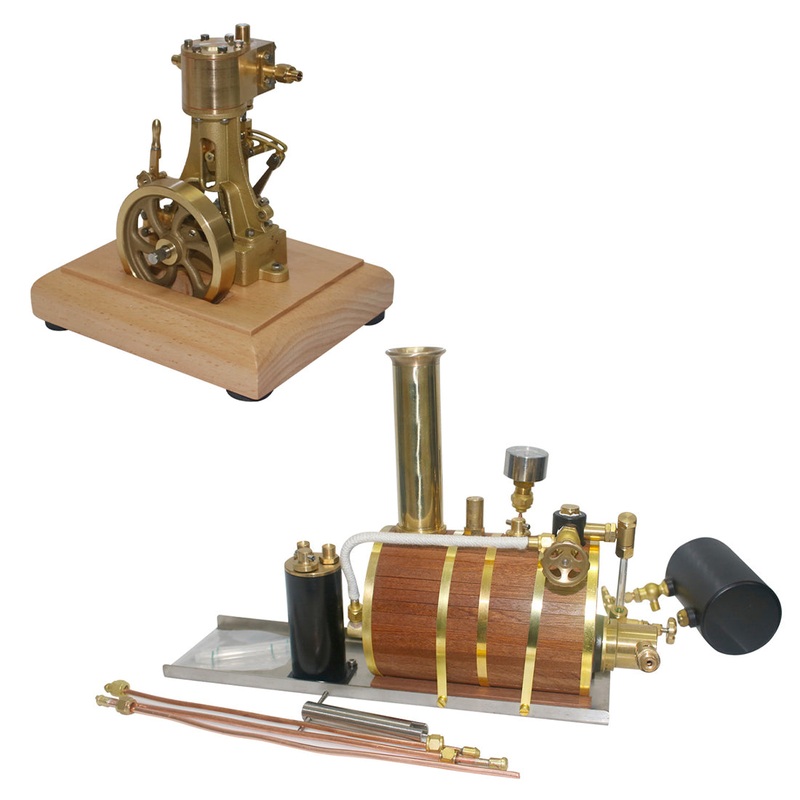1.85CC Single-cylinder Double Acting Vertical Steam Engine with 200ml Boiler Model
