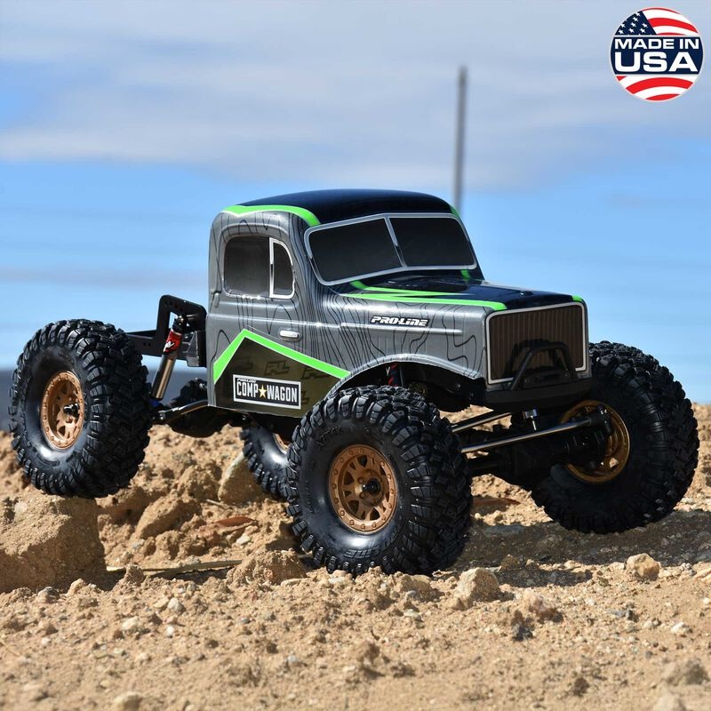 1/10 Limited Edition Pre-Cut/Pre-Painted Comp Wagon Cab-Only Body 12.3″ (313mm) Wheelbase Crawlers, Grey/Black