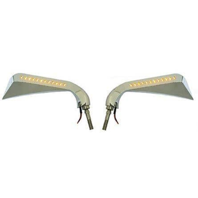 ZODIAC AVENGER MIRROR BLACK WITH LED (PAIR)