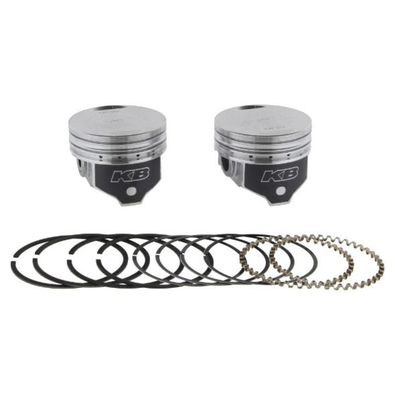 +.005in. Flat Top Pistons with 8.6:1 Compression Ratio. Fits Big Twin 1984-1999 with Evo Engine.