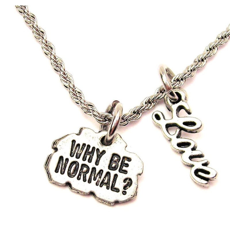 Why Be Normal 20″ Chain Necklace With Cursive Love Accent