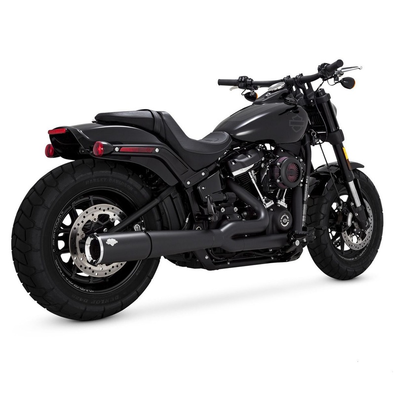 V47587 MATTE BLACK 2-INTO-1 PRO PIPE EXHAUST FOR 18-20 SOFTAILS