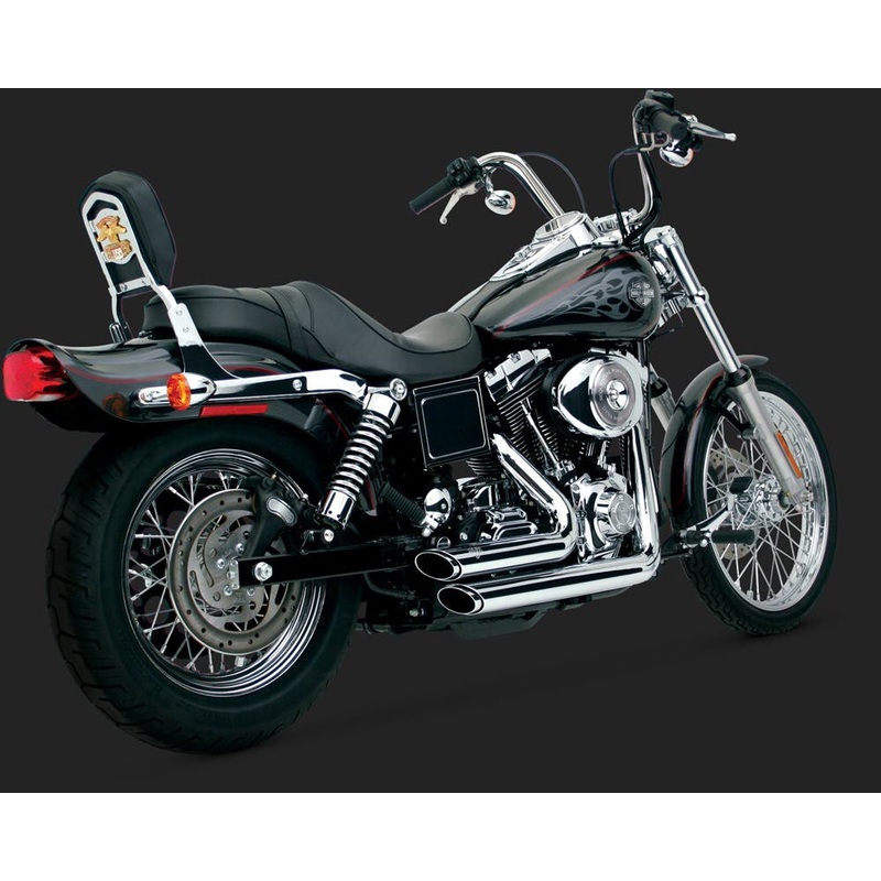 VANCE AND HINES SHORTSHOTS STAGGERED EXHAUST CHROME FOR DYNA 91-05