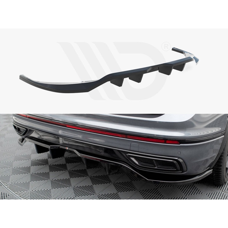 Maxton Design – Central Rear Splitter (Vertical Bars) Volkswagen Tiguan Allspace R-Line Mk2 Facelift