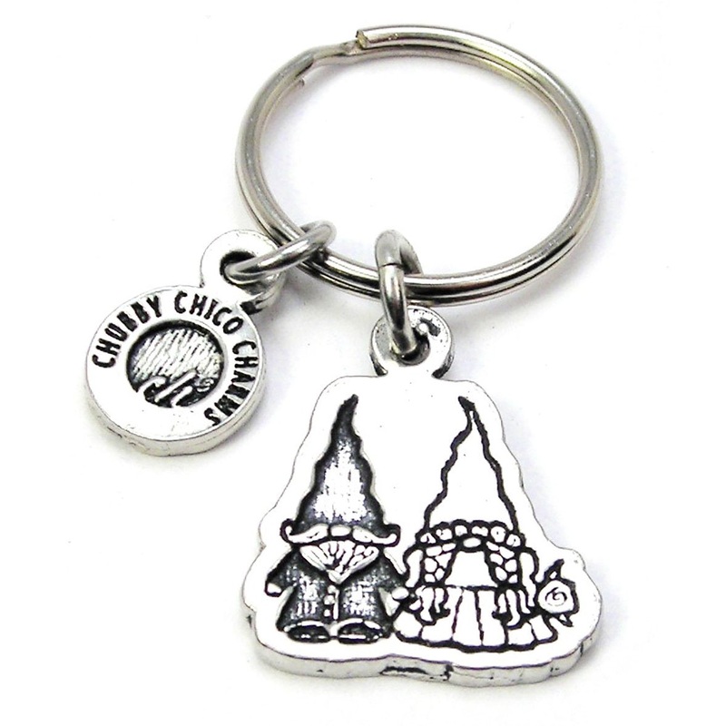 Yard Gnomes In Love Key Chain