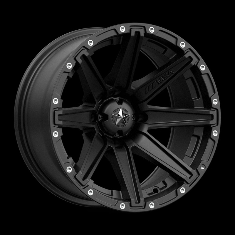 14X7 MSA Offroad Wheels Clutch Satin Black Wheel/Rim 4×110 ET-47