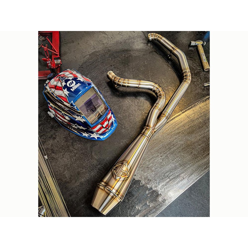 2-into-1 4.5in. Works Edition Big Bore Exhaust – Stainless Steel. Fits Dyna 2006-2017