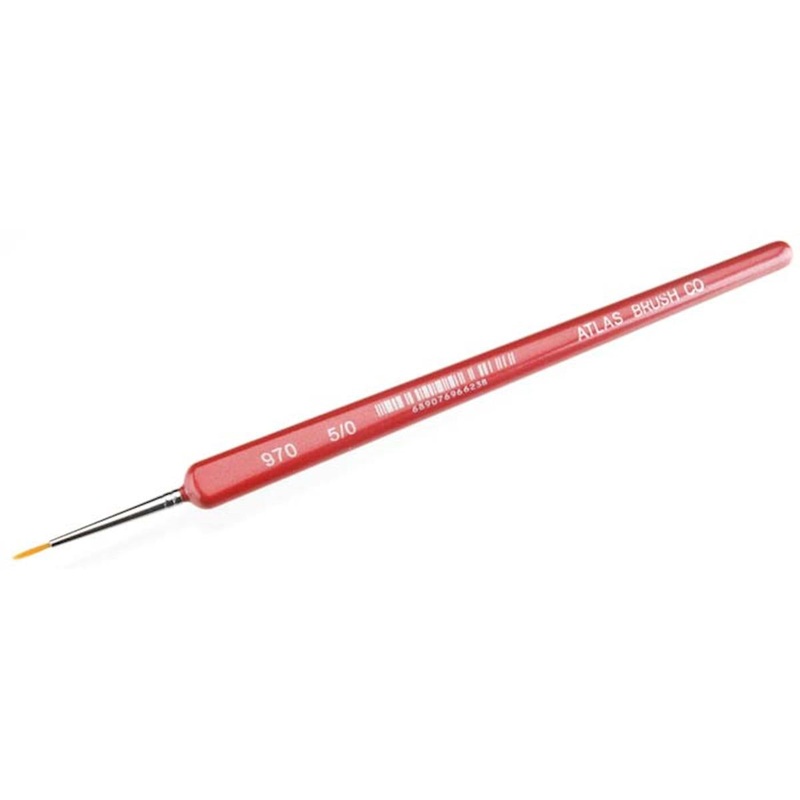 Atlas Brush Golden Taklon 5/0 Triangle Handle Paint Brush  (ABS970-5/0)