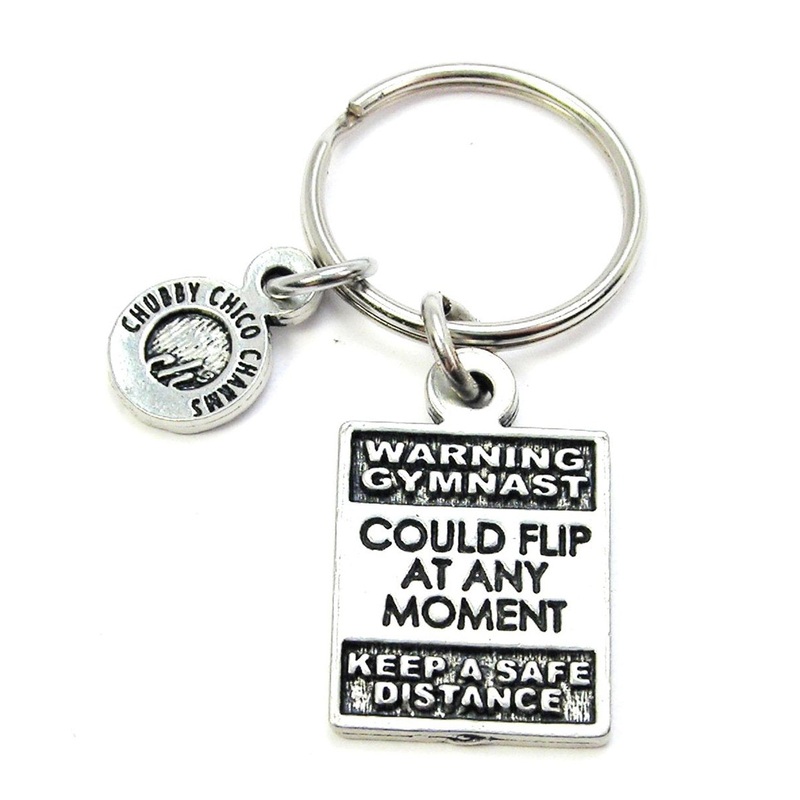Warning: Gymnast Could Flip At Any Moment Keep Safe Distance Key Chain