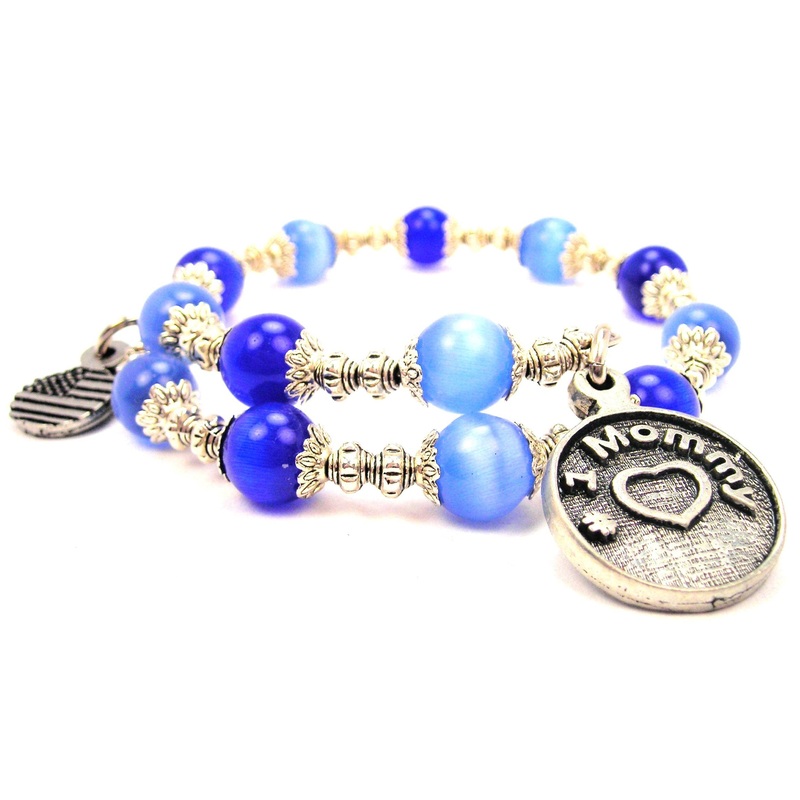 #1 Mommy Cat’s Eye Beaded Wrap Bracelet