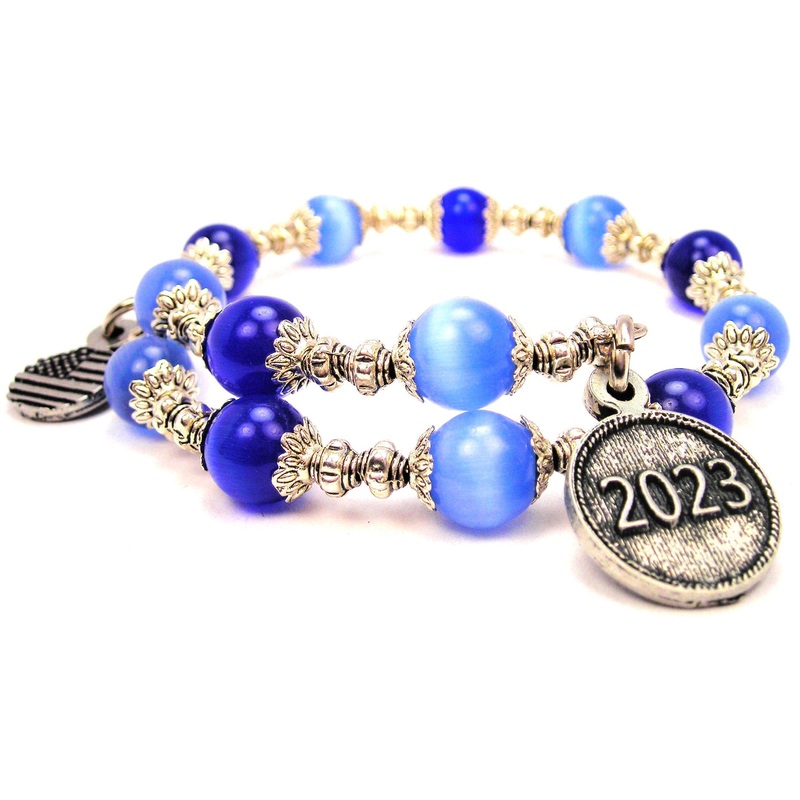 2023 Circle Cat’s Eye Beaded Wrap Bracelet